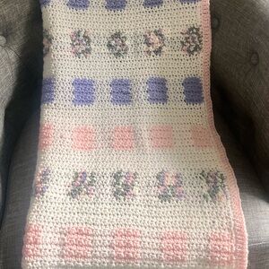 Handmade Baby Crocheted Blanket with Blocked Patterns